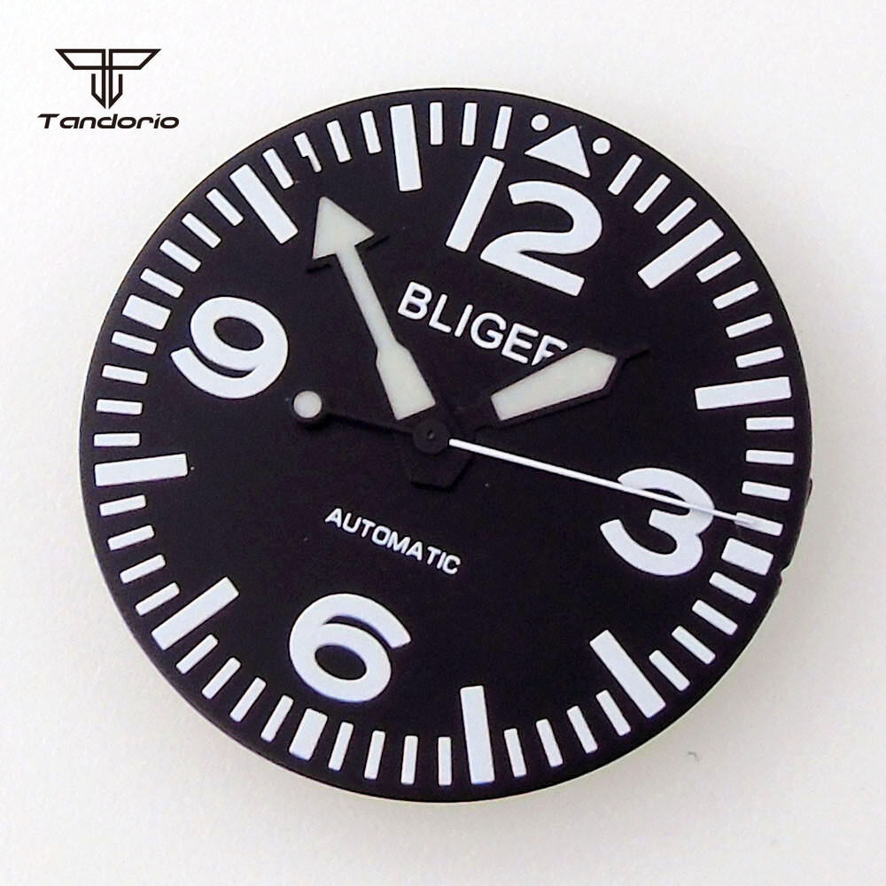 29mm Watch Dial White Marks Green Luminous Fit NH35 NH36 Miyota82 Series DG2813