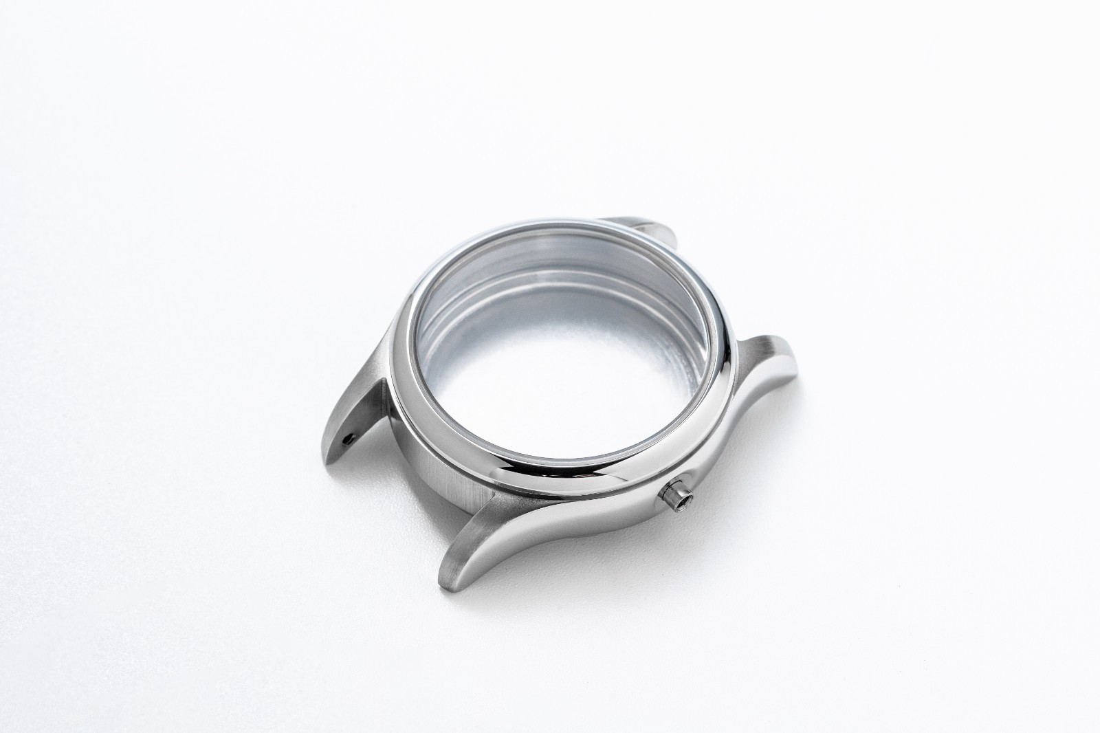 28mm glass Watch Case back cover fit ETA 585 waterproof ring Silver