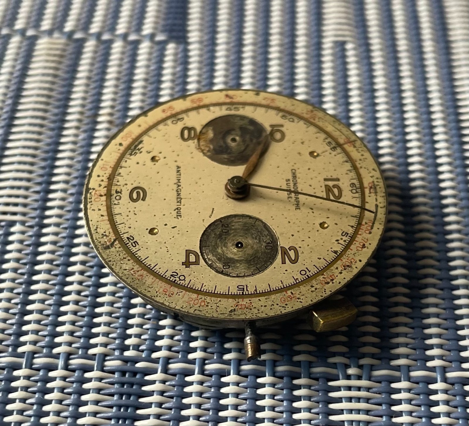 Vintage Chronographe Suisse Swiss Watch 17 Jewels movement Landeron 48