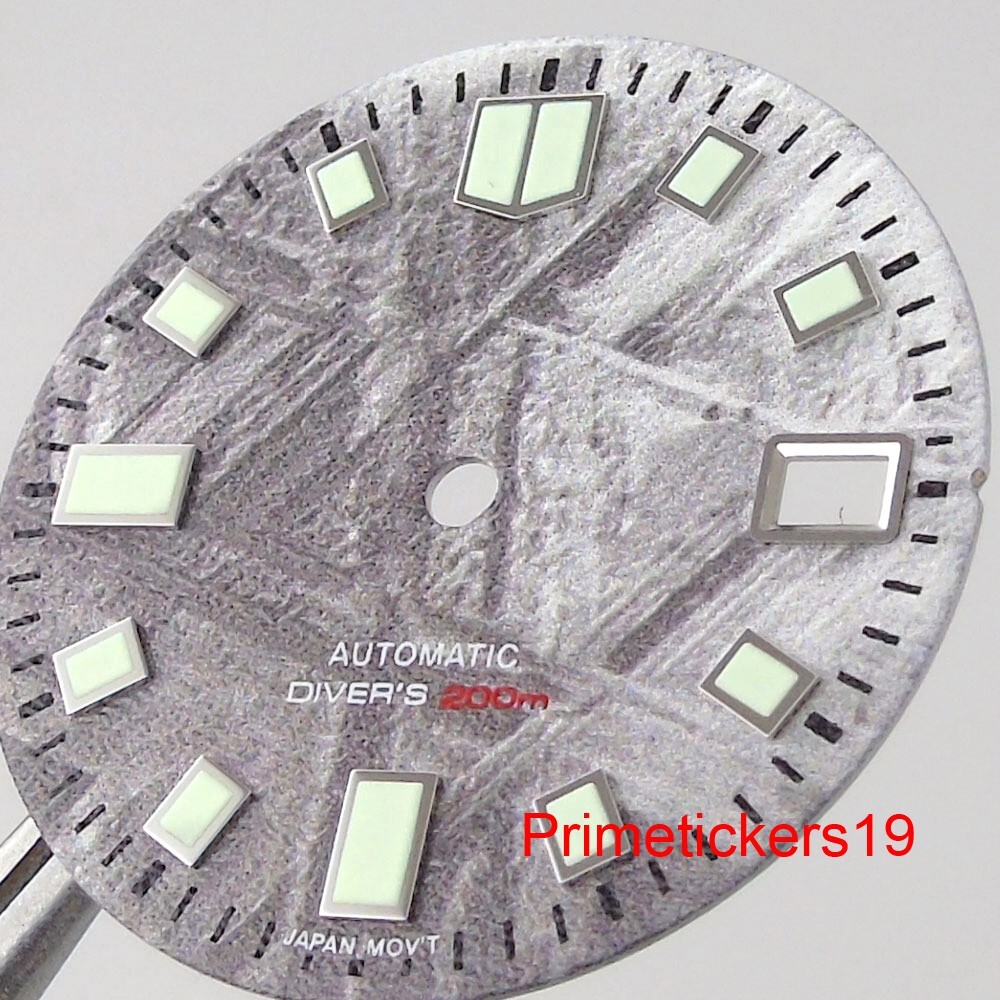 29mm Watch Dial Face Meteorite Pattern Date Window Dive Watch Part Fit NH35 NH36
