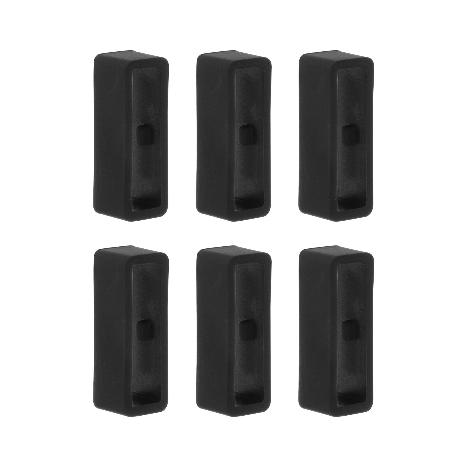 6pcs Watch Strap Loop Fastener Rings 20mm Rubber Watch Holder Keeper Black