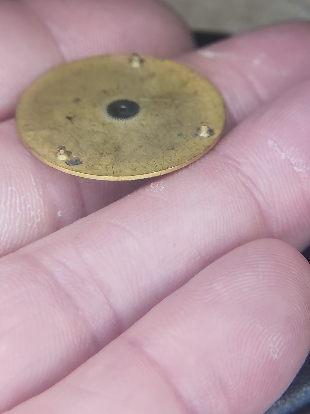 Elgin Watch Face Dial Part Repair Watchmaker Gold Black Number Circle 25mm Wrist