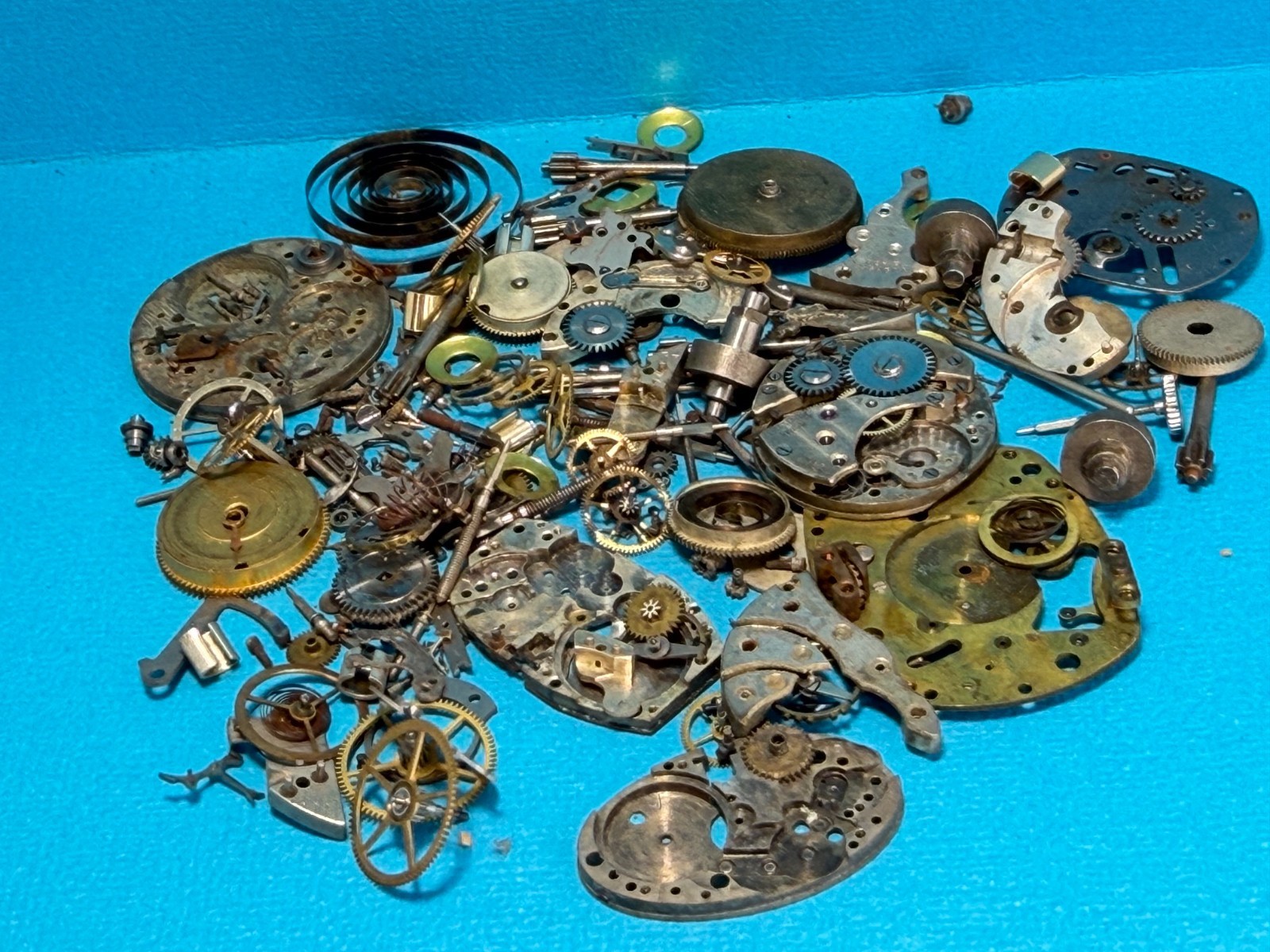 49 Grams VTG Watch Parts Steampunk Wheels Gear Movements Watchmakers Art Lot E