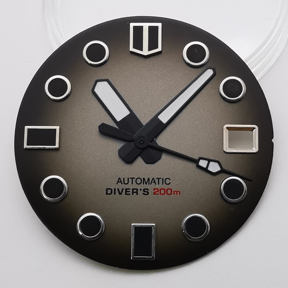 28.5mm black gray white sterile watch dial fit NH35 movement