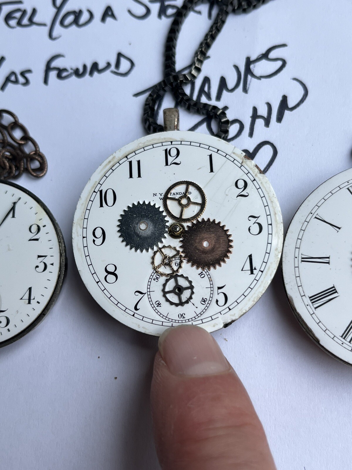 Pocket Watch Movement Lot Of 4 antique parts unusual pieces watches old