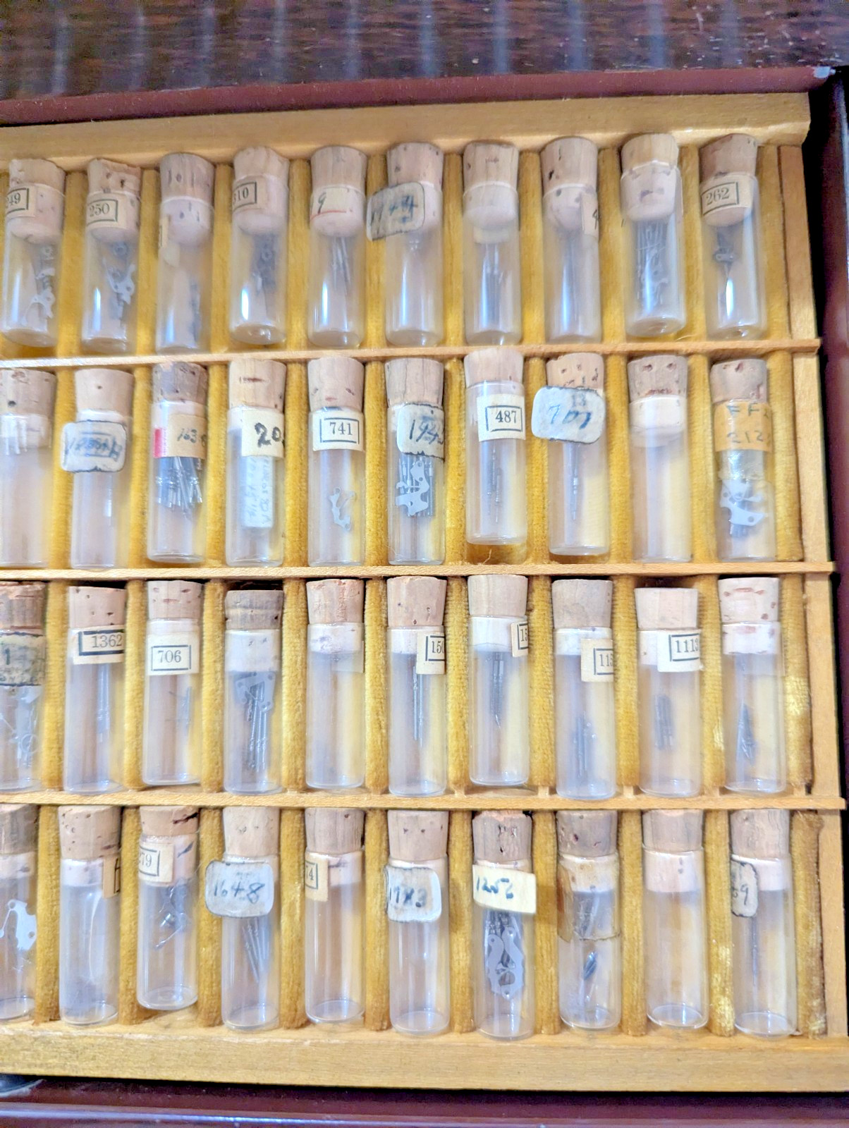Assortment of Watch Parts – Swartchild & Company Metal Cabinet – 100s of Parts