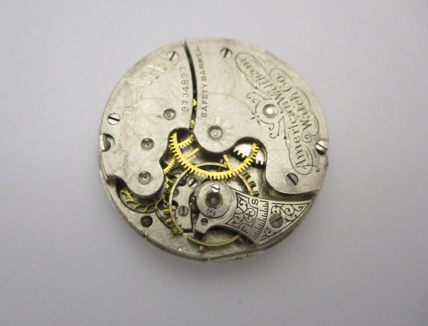 Rare American Waltham Watch Co. Grade: No. 61 (No. 65) Manual Movement & 2 Hands