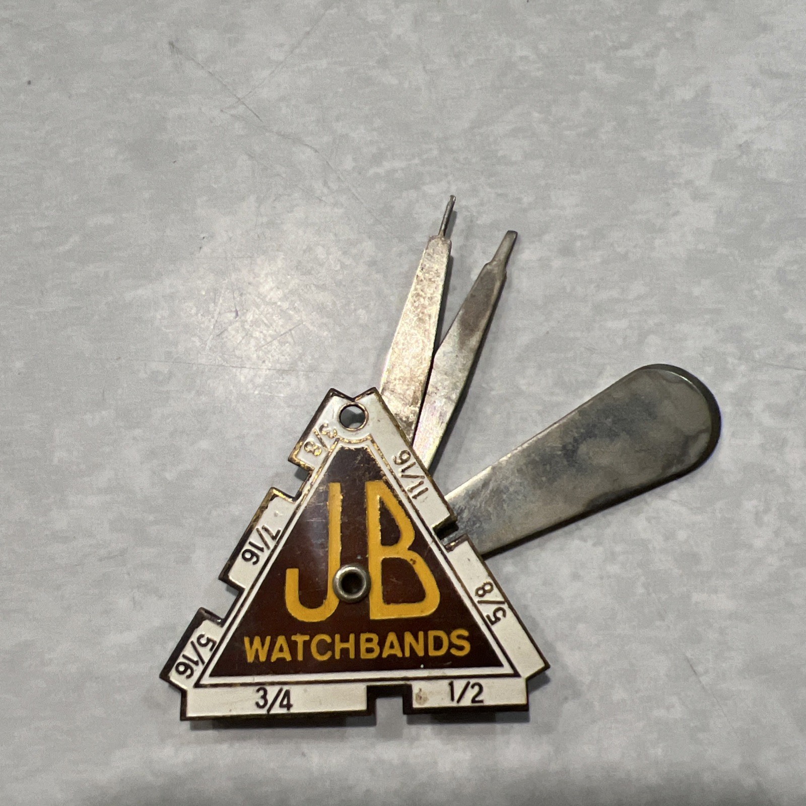 ⭐️NICE Vintage JB WATCHBAND Measuring Gauge/Tool Metal ENAMEL Advertising