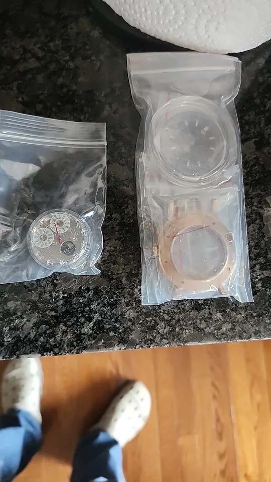 42mm Watch Case Set Stainless Steel Automatic Movement Dial Hands ST1655