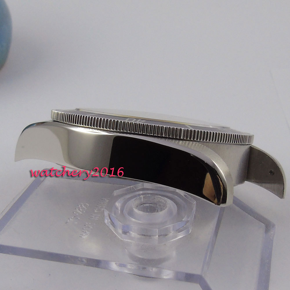 43mm Sapphire Glass Mens Watch Case Fit NH35A NH36A Movement Date Cyclops 316L