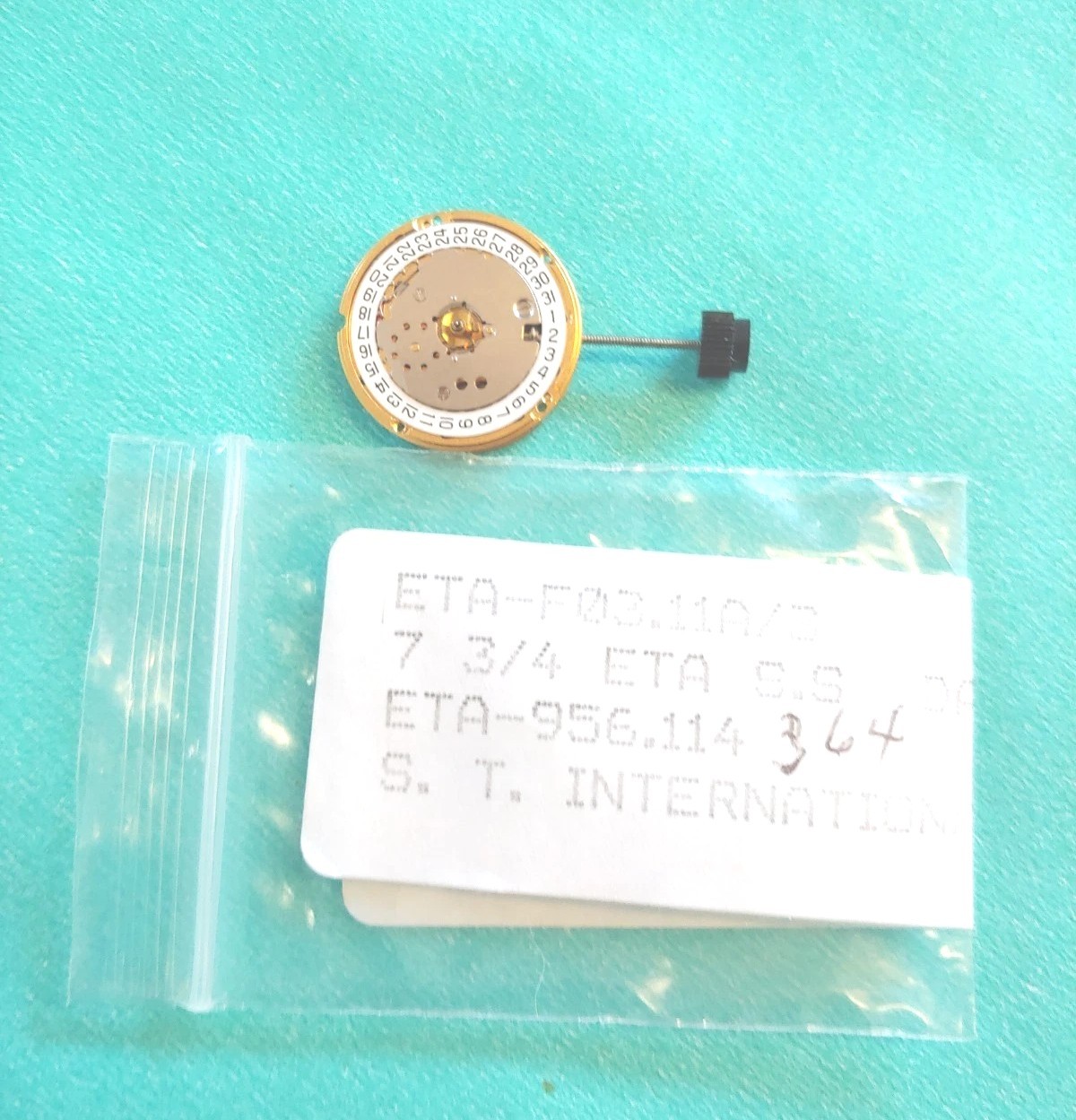 ETA F03.111 Date @3, 7.75″‘ 3 Jewel Movement. Sets,Runs,Keeping Time 24 Hrs.