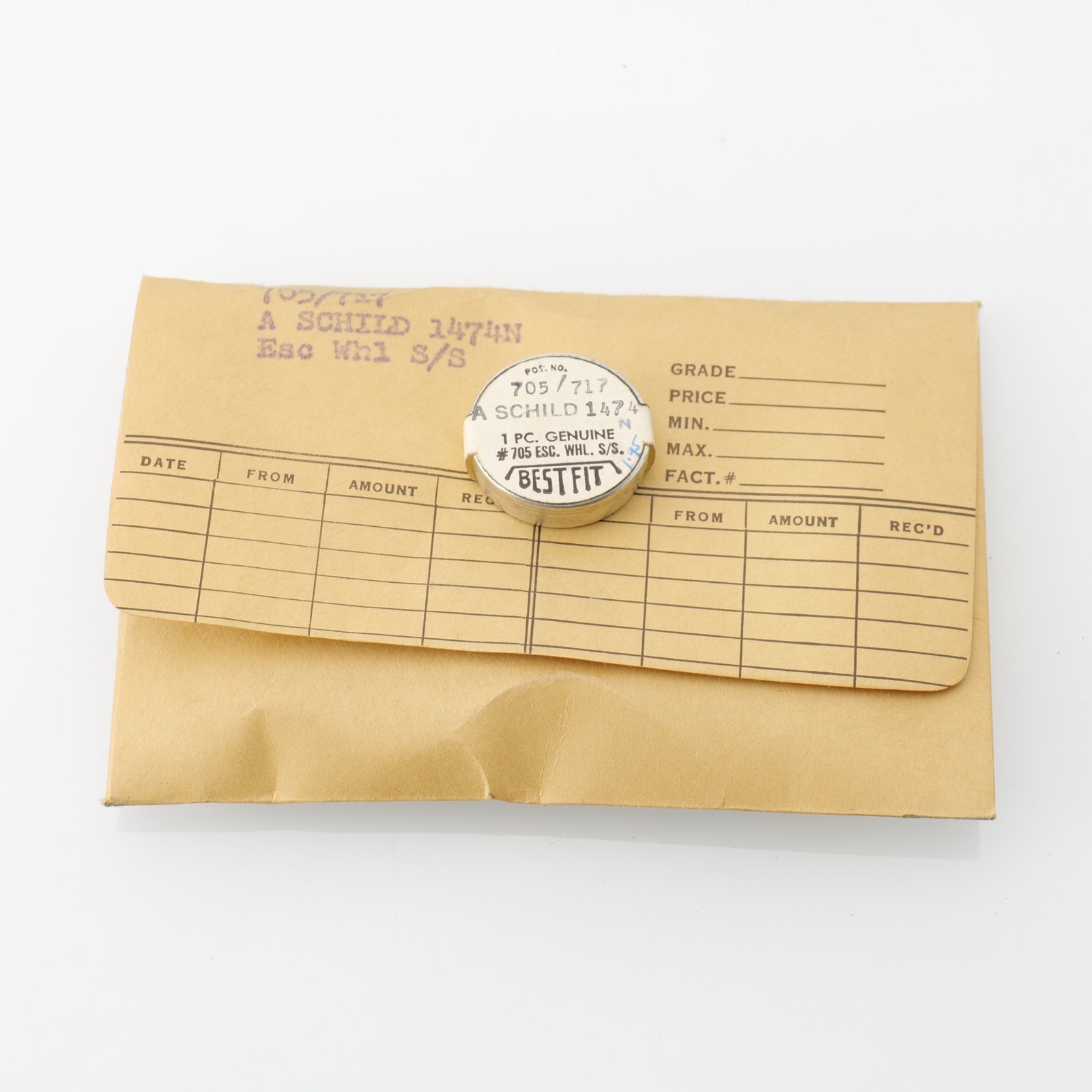 A. Schild- AS 1474N Escape Wheel Watch Part New Old Stock Bestfit 705/717