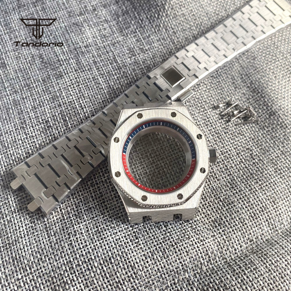 42mm Stainless Steel Watch Case Chapter Ring Sapphire Glass Fit Japan NH35 NH36