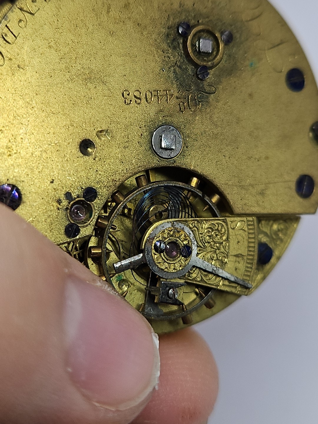 Antique 44083 LONDON POCKET WATCH MOVEMENT 39.78mm For Parts/Repair