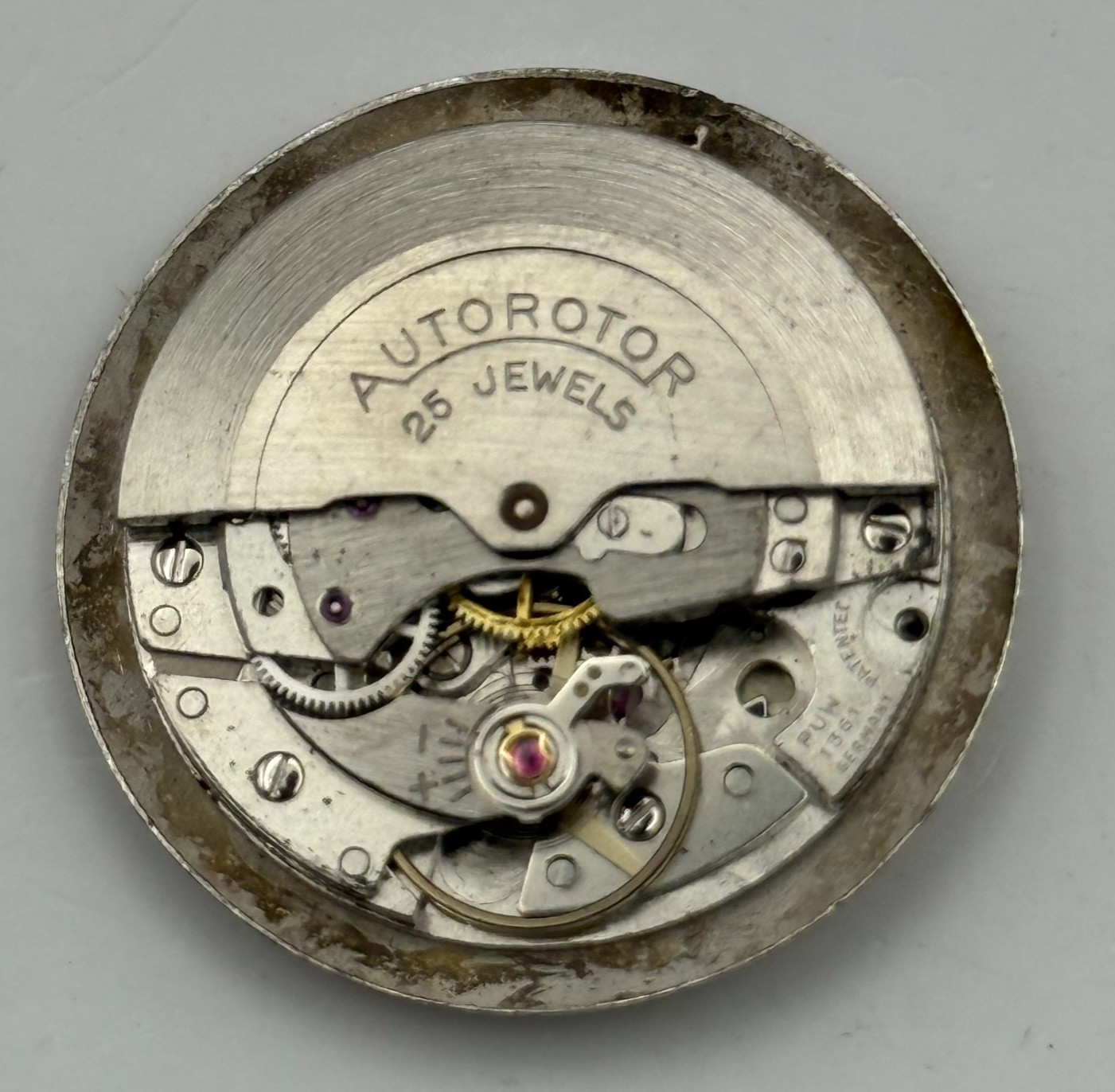 PUW 1361 Watch Movement Countess 25 Jewels Incabloc German Automatic Parts 30mm