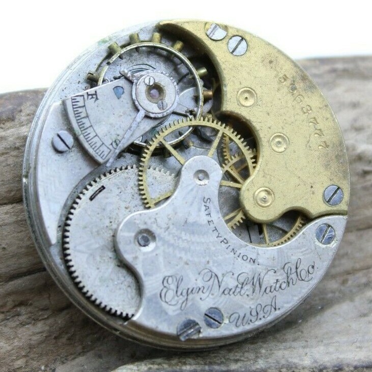 Elgin Grade 117 Pocket Watch Movement 6s 7j Model 2 5963777 (B3F3)