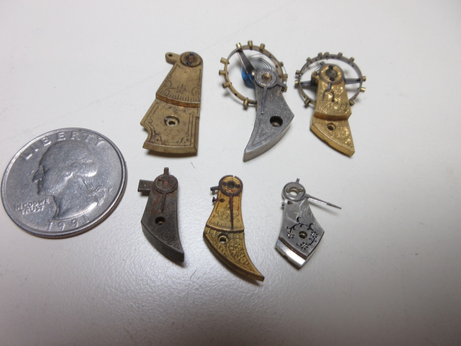 VTG LOT OF POCKET WATCH BALANCE COCKS WATCHMAKER REPLACEMENT PARTS STEAMPUNK #16