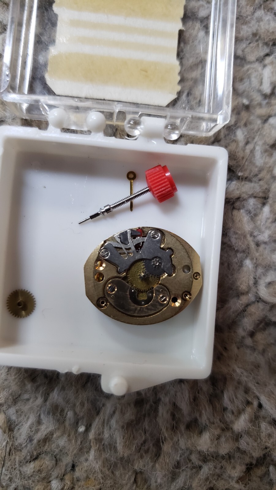 RARE Vintage 1980’s 90’s Bulova Watch Movement Stem Crown Red # Cell 502 2500