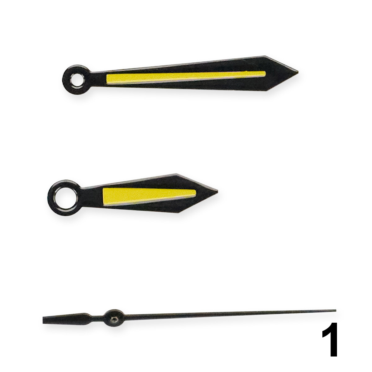 Black Yellow Quartz Watch Hands Set 120/70/17 ETA 2035 Quartz Miyota Replacement