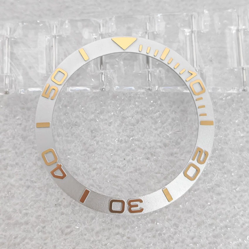Watch Accessory 38MM–30.6MM Gold-Letter Aluminum Bezel for 40MM Case