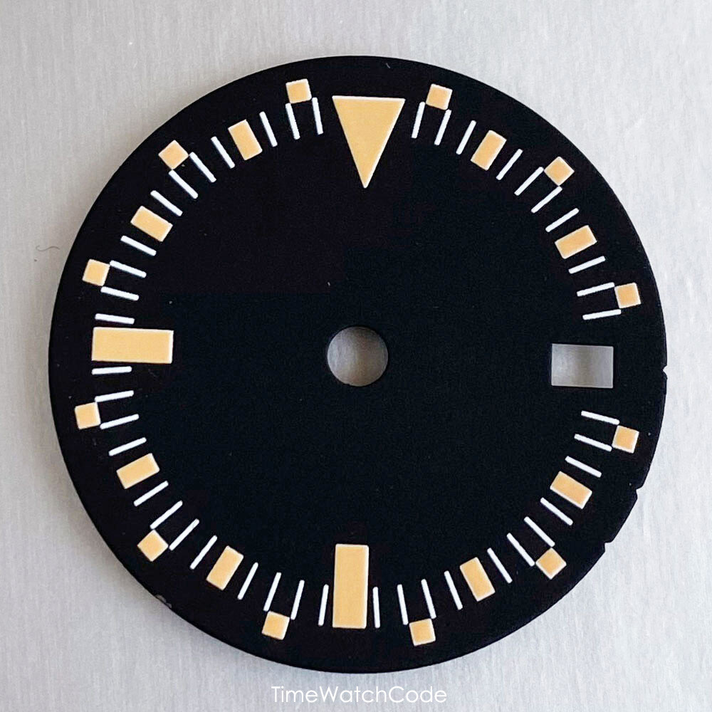 29mm Black NH34A Watch Dial MOD Accessories for GMT Diver Watch Dial Luminous
