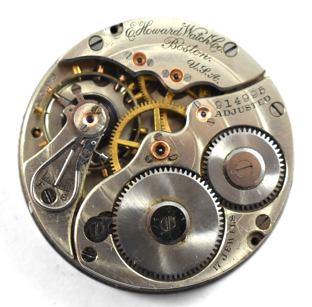 Vintage Howard Series 3 16s 17J Hunting Pocket Watch Movement lot.wj