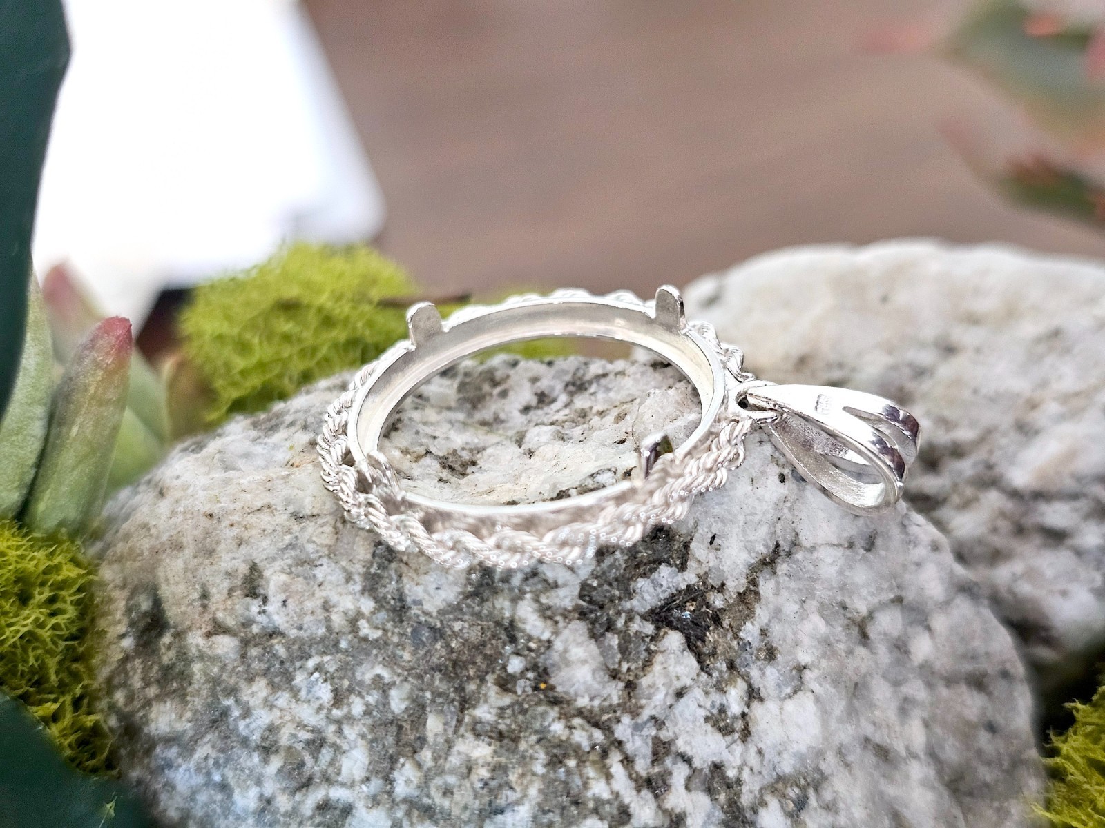 925 Sterling Silver Rope Edge Bezel for 22mm Nickel 5 Cent Coins
