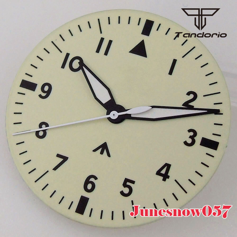 Fit NH35A NH36A SKX SRP ETA2824 PT 33.5MM Luminous White Watch Dial Black Hands