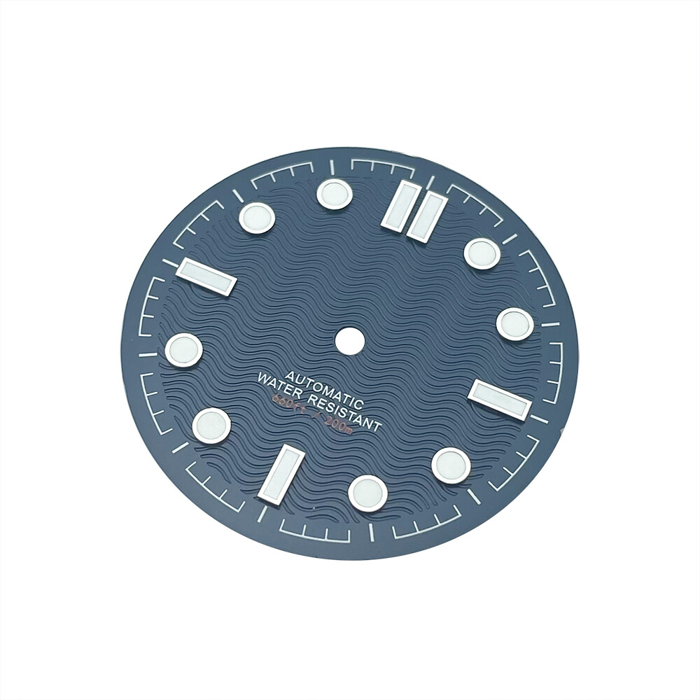 31mm Watch Dial Black Sea Master Style for NH38A NH35A No-Date BGW9 Blue Lume