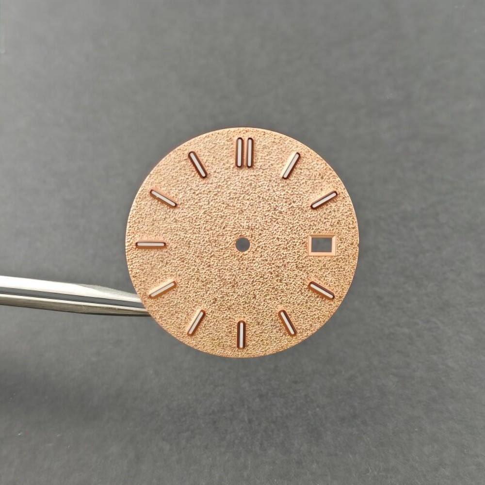 31mm Oak Wood Texture Watch Dial Green Lume Fit NH35 NH36 Mod Part