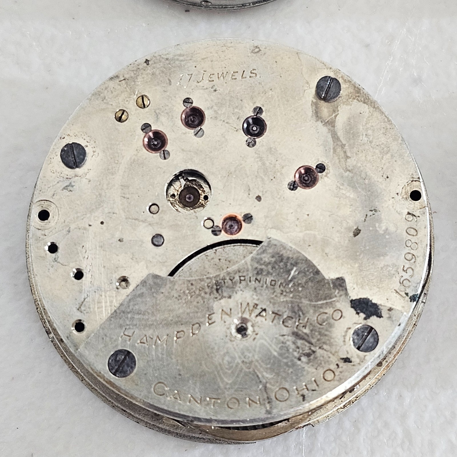 Lot of 4 American Pocket Watch Movements For Parts Waltham Hampden SunDial NY