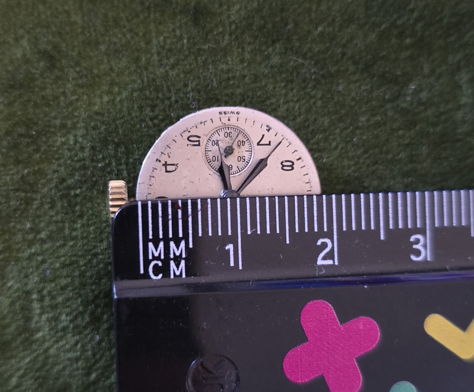 Vintage Envoy Swiss Watch Movement Dial Hands 15 Jewels Working 19mm For Repair