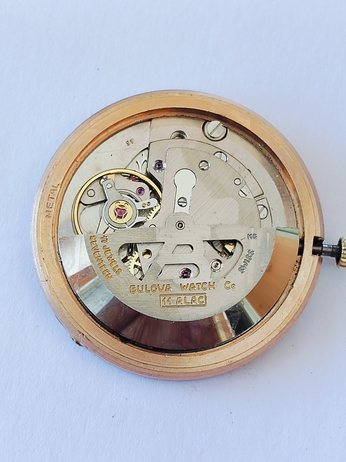 Vintage Bulova 11 ALAC automatic movement, Textured Dial (R-2727)
