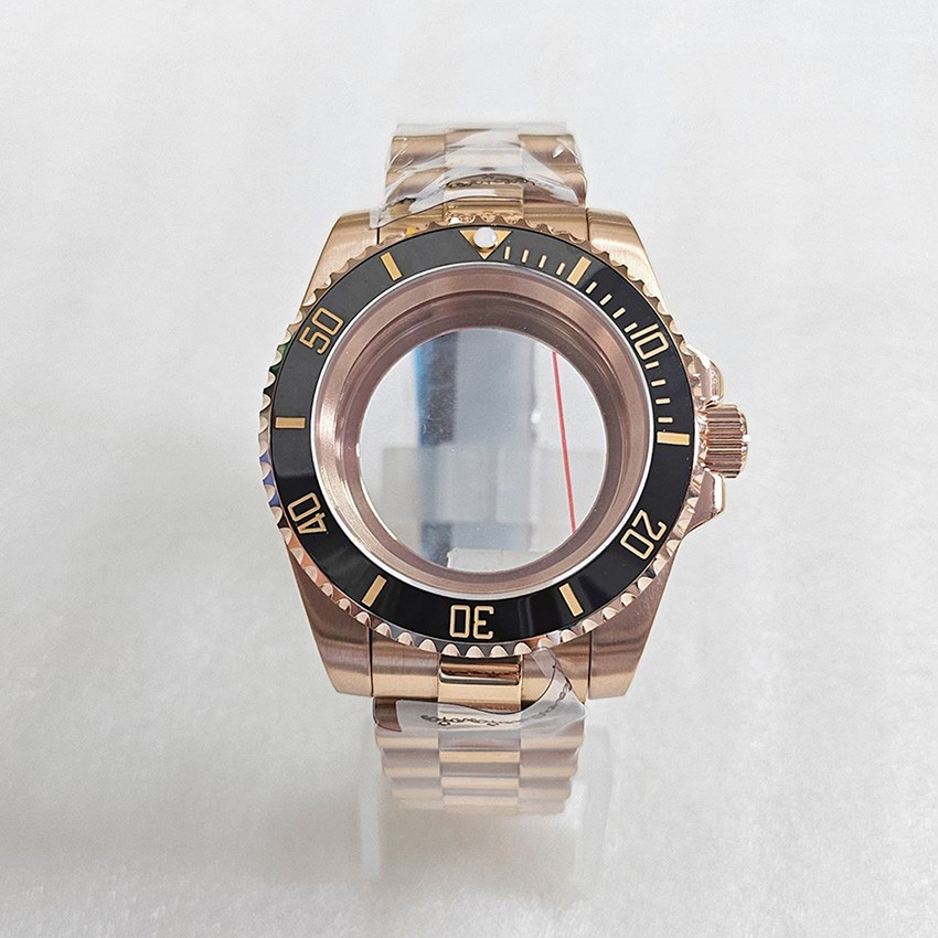 40MM Stainless Steel Sapphire Glass Watch Case Shell Strap for NH35/36 Movement