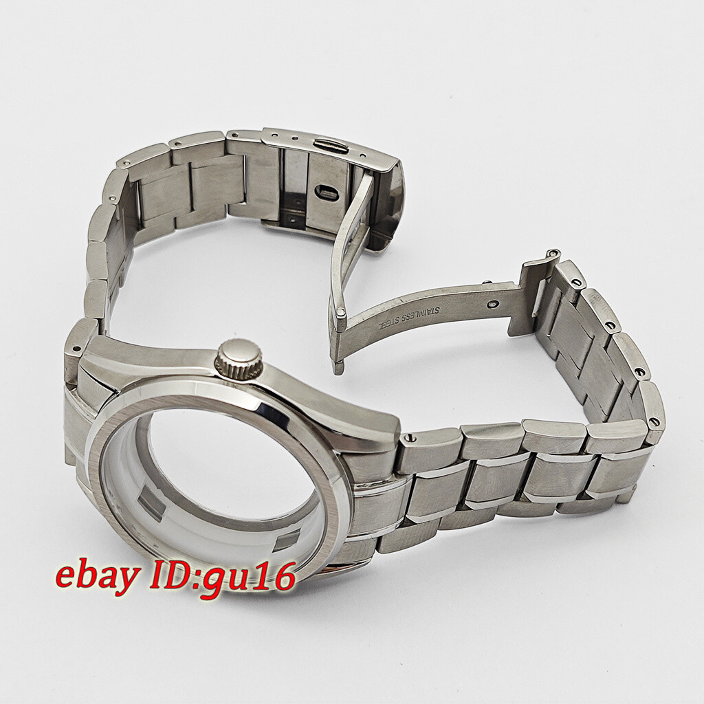 40mm NH35 Watch Case Silver Sapphire glass fit NH35 NH36 movement