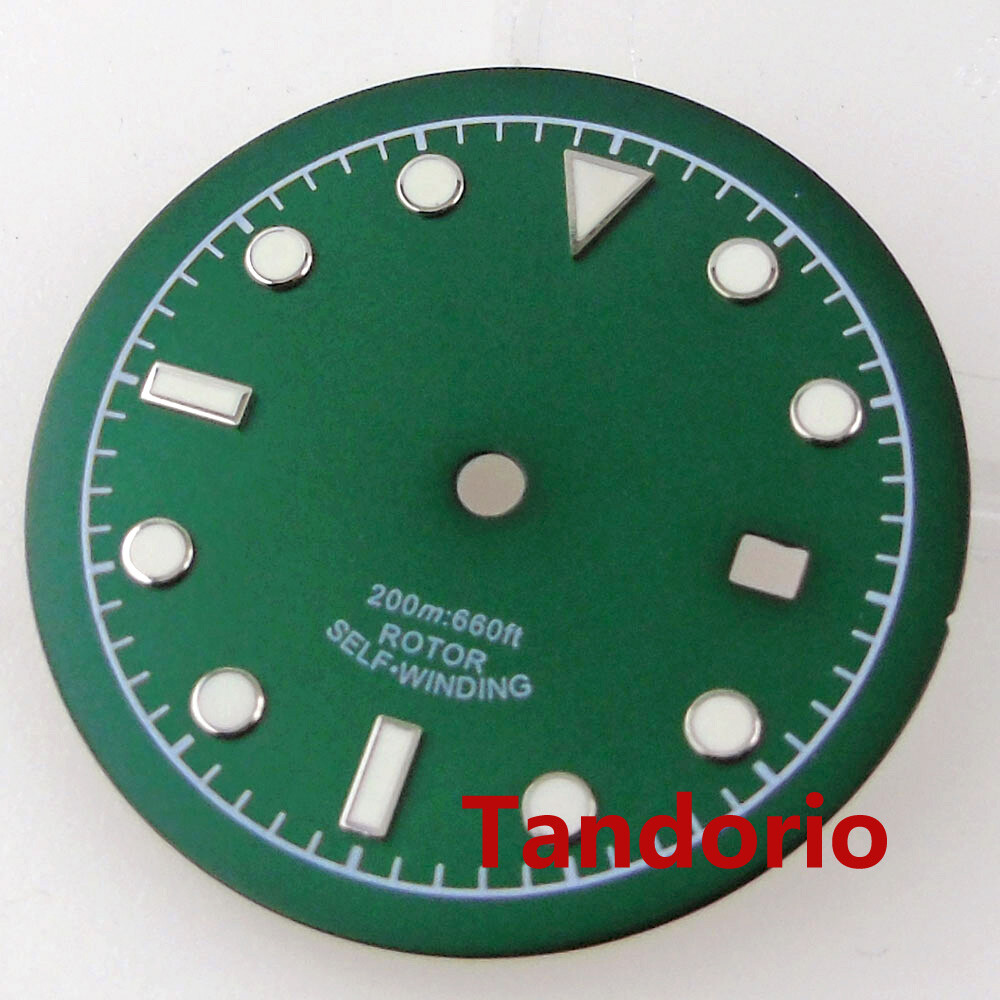 33.5mm Bliger Black Watch Dial Fit NH35A MIYOTA DG ETA 2836 Movement Luminous