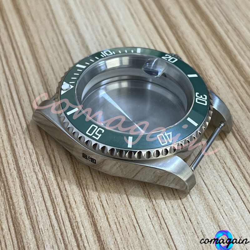 40mm Green Sapphire Glass Automatic Watch Case 316L Steel For NH35 NH36 Movement