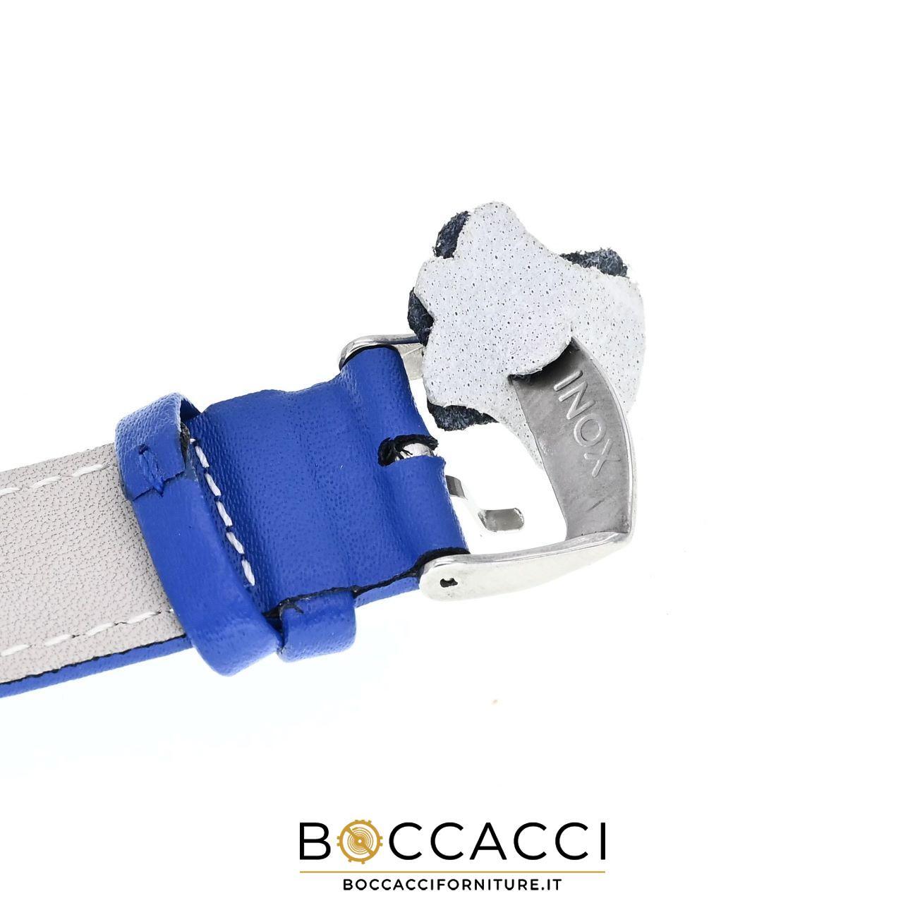 DILOY 18mm Blue Smooth Unpadded Leather Strap (NEW)