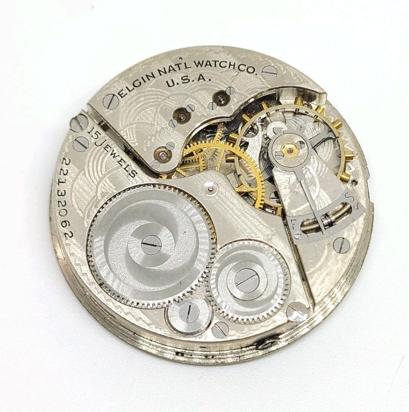 1915 Elgin Model 7 Grade 313 15J 16s Pocket Watch Movement For Repair