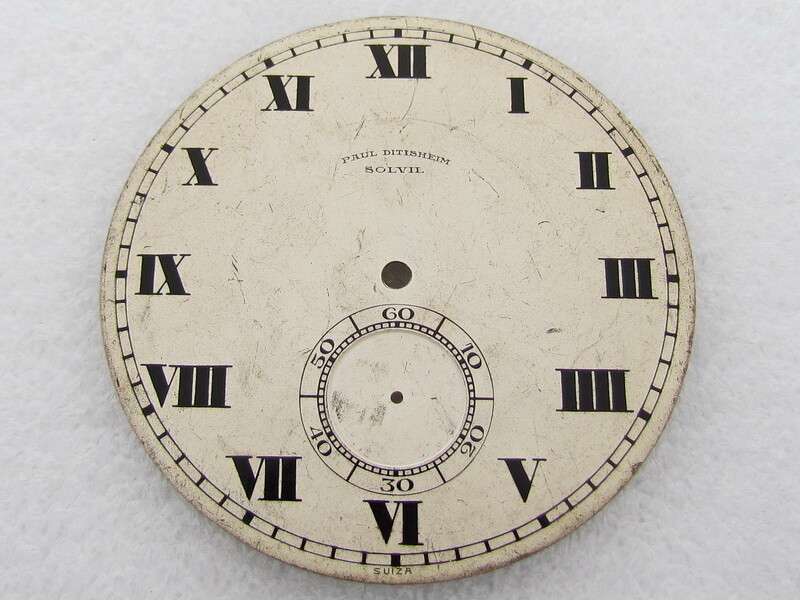 Paul Ditisheim Solvil Antique Swiss Pocket Watch Metal Dial (Watch-face) 48 mm