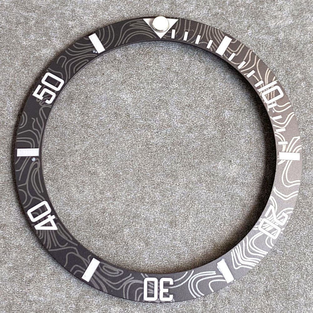 Ceramic 38mm Bezel Insert Carbon Fibre Design For SUB GMT NH35 Mod Diving Watch
