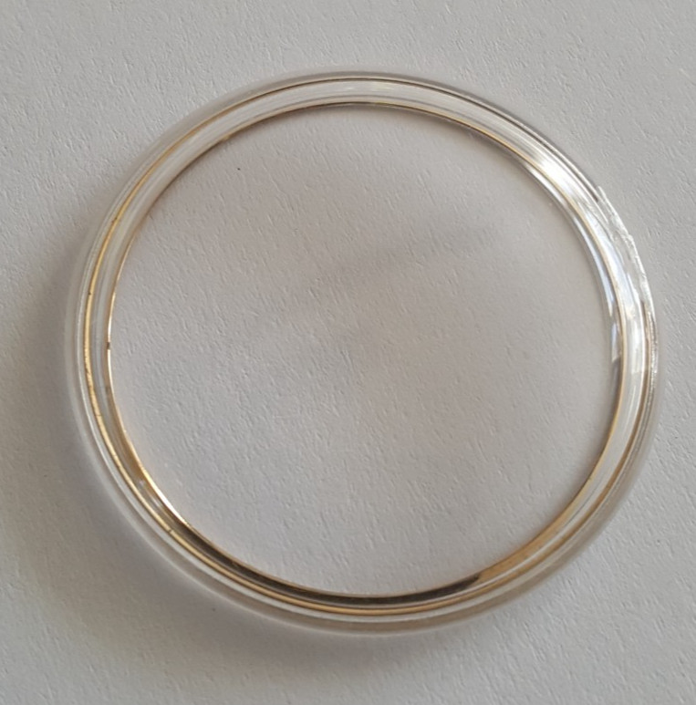 Benrus Plexiglass Crystal Number 6810 With Yellow Colour Reflector Ring