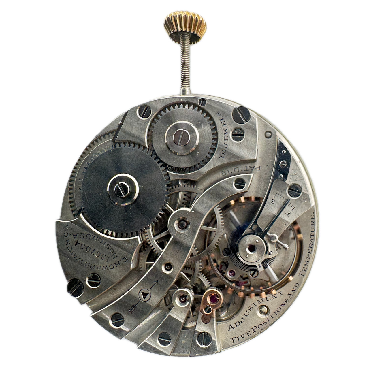 Antique 12s E. Howard Porcelain Dial Breguet Moon Hands Pocket Watch Series 6