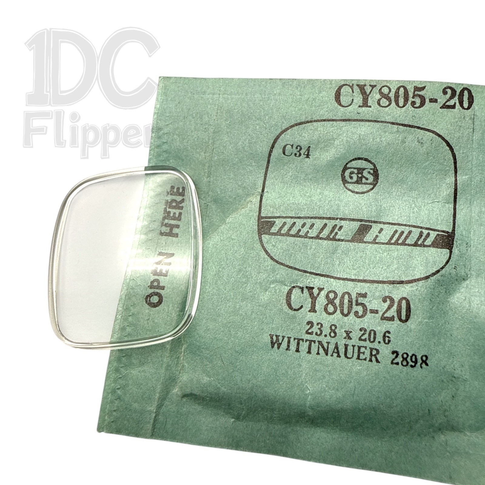 Wittnauer Watch Crystal G-S CY805-20 23.8 x 20.6 Rectangle Cushion Fits 2898