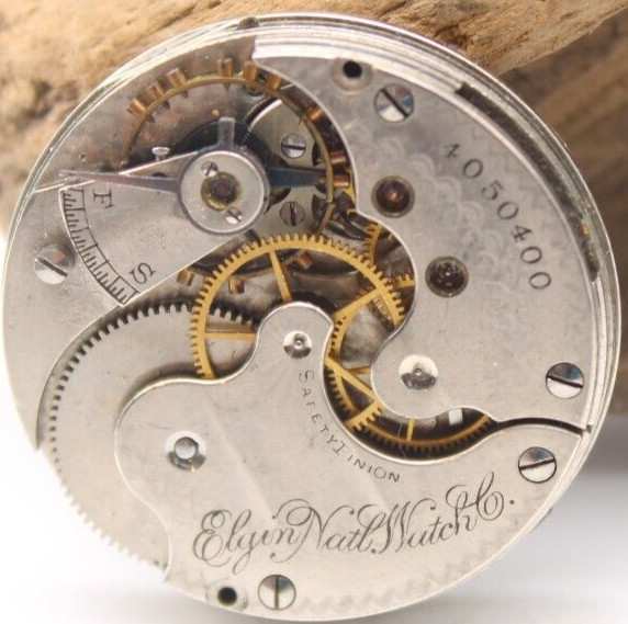 1891 ELGIN POCKET WATCH MOVEMENT 4050400 GRADE 115 0s 13j (CL)