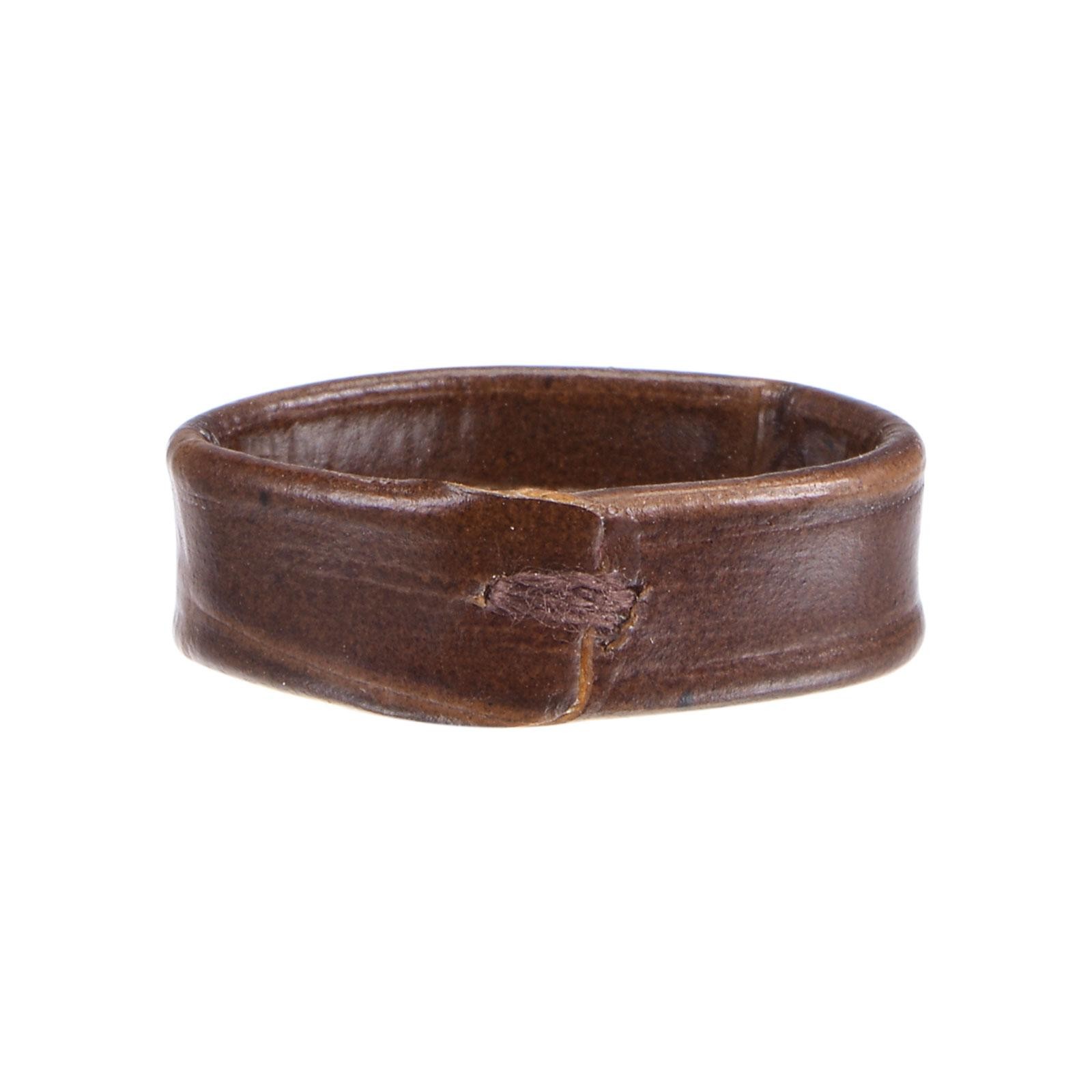 4 Pcs PU Leather Loops Retaining Ring for 16mm Width Watch Band, Dark Brown