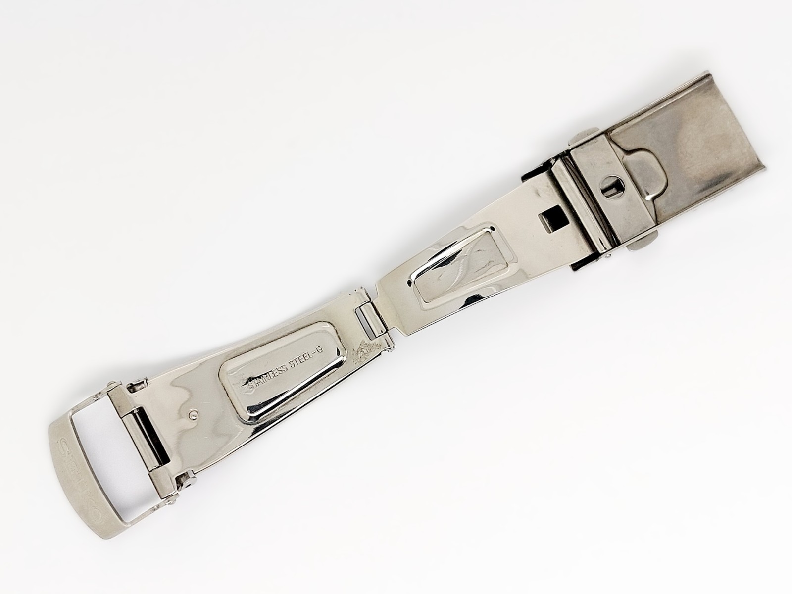 New 20mm Stainless Steel Brushed Deployment Clasp Buckle For Seiko Watch Strap