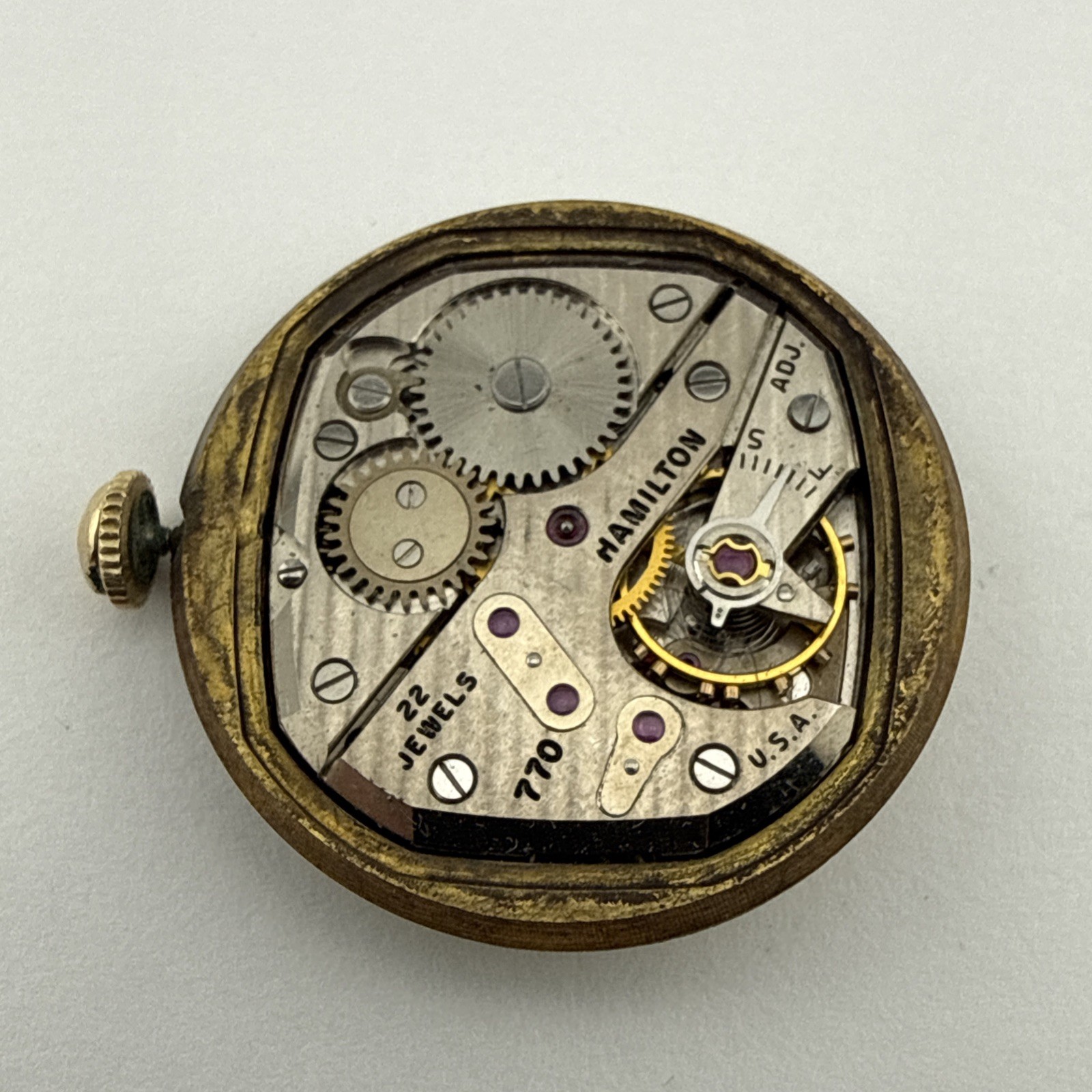 Vintage Hamilton Masterpiece 770 22-Jewel Wristwatch Movement Good Balance