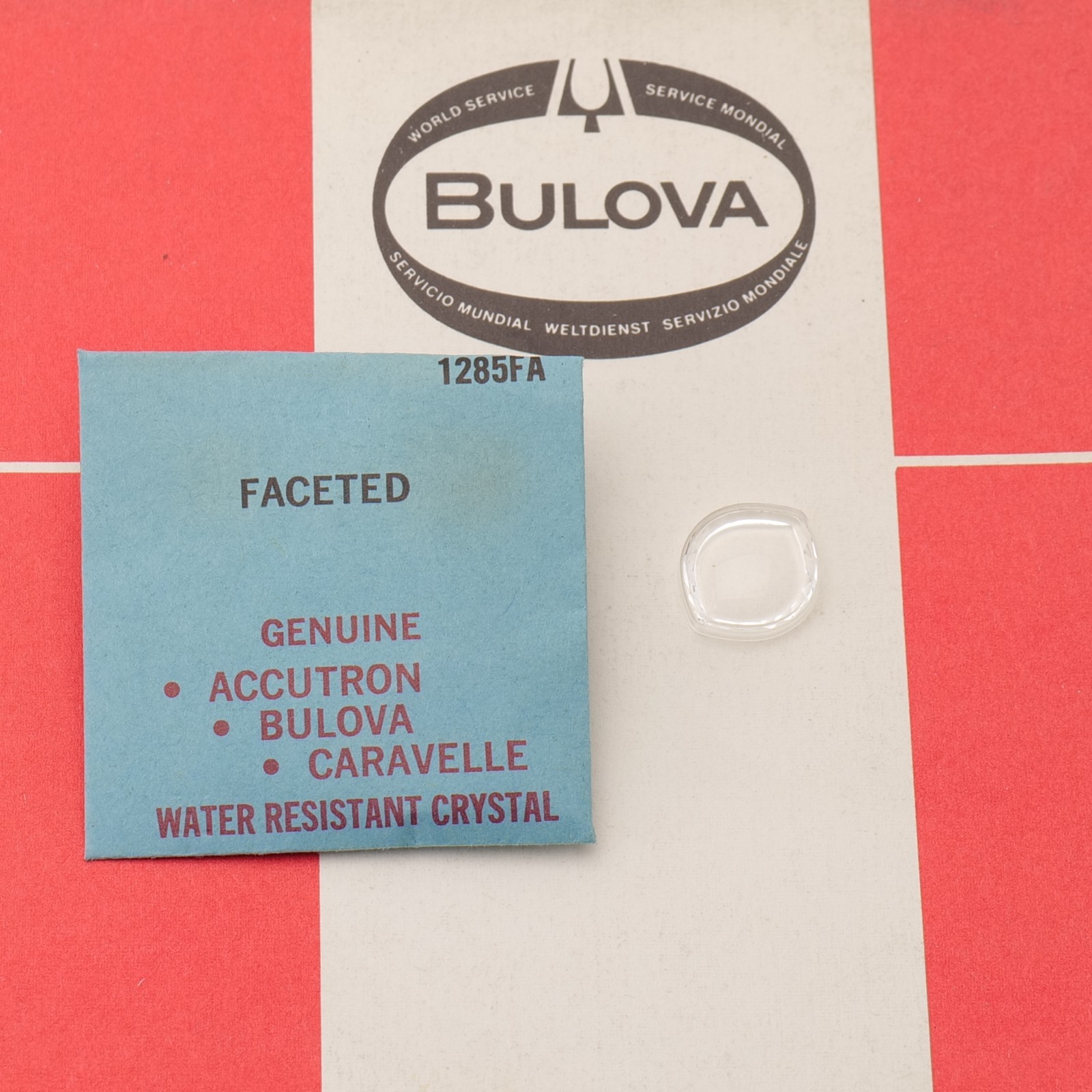 Original Genuine Bulova 1285FA Crystal NOS Watch Part New Old Stock (C1D18)
