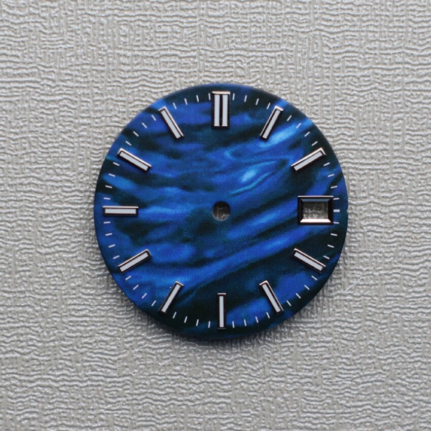 28.5MM Mechanical Watch Dial Green Luminous Dial For NH35 Movement